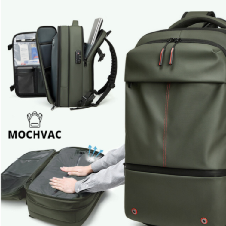 Mochila de Viaje Expandible de 60L con Compresión al Vacío