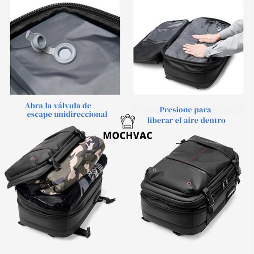 Mochila de Viaje Expandible de 60L con Compresión al Vacío