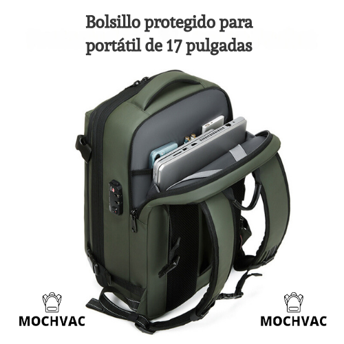 Mochila de Viaje Expandible de 60L con Compresión al Vacío