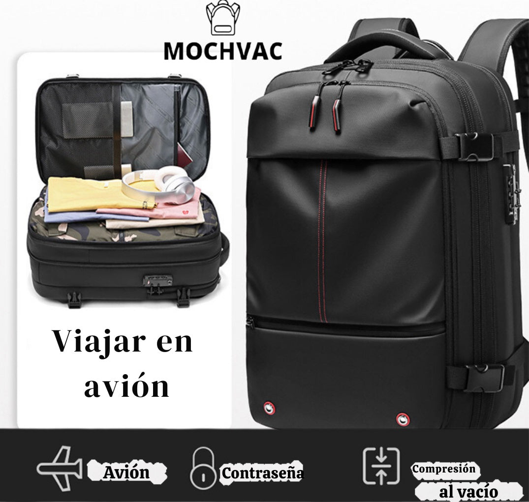 Mochila de Viaje Expandible de 60L con Compresión al Vacío